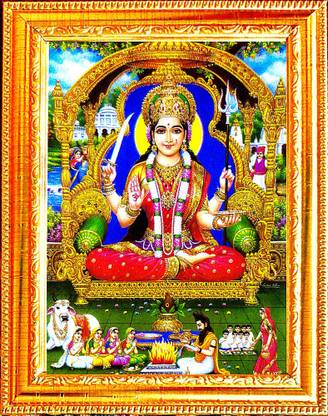 SUNINOW JAI SANTOSHI MAA | SANTOSHI MAA | HINDU FOLKLORE |GODDESS PHOTO Religious Frame