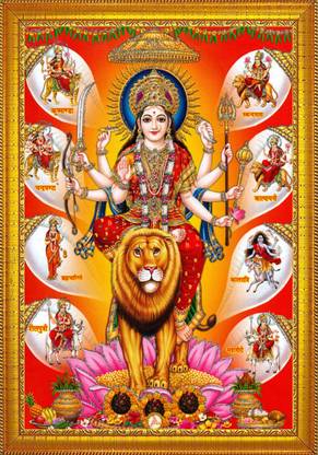 jog craft durga maa photo | mata ji photo| maa durga photo| durga 9 roop photo Religious Frame