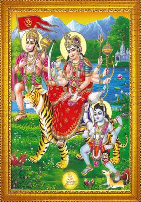 jog craft durga maa photo | mata ji photo| maa durga photo| durga 9 roop photo Religious Frame