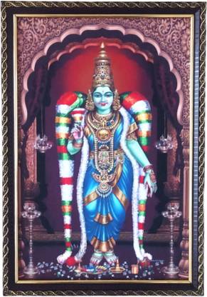 SujArta Meenakshi Amman / Madurai Meenakshi Photo, Premium (Medium Size) 13*9 Inch, 6 mm Religious Frame
