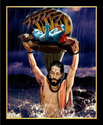 PRANVIGIFTS VASUDEV JI WITH BAL KANHA Religious Frame