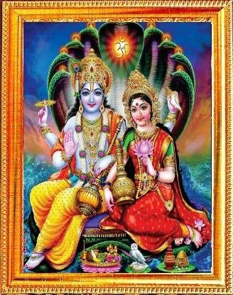 SUNINOW Vishnu Laxmi ji Photo Frame ( 33 X 24 CM ) Religious Frame