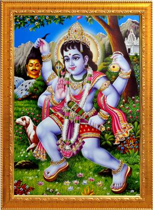 Sunframing Bhairav nath ji photo frame with laminated sheet. size [ 5x7 inch] Religious Frame