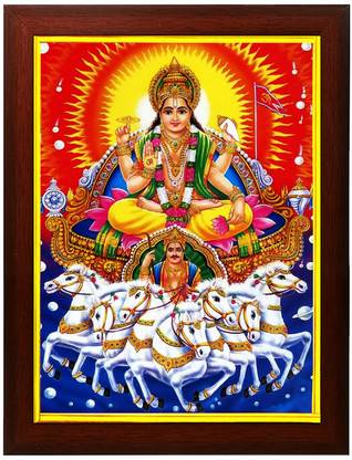 Zig Zag Surya Dev Ji With 7 Horses Big Large Size Religious Frame