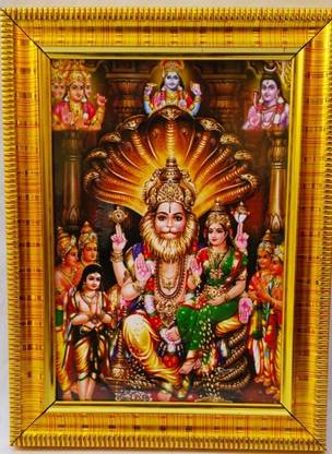 TPT Lakshmi Narasimha Swamy Lord Narsingh Bhagwan | Size (6 x 8 inch) Religious Frame