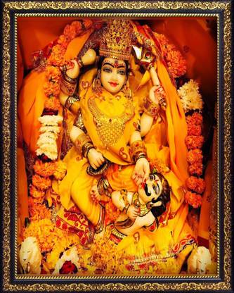 NDFRAME baglamukhi mata Photo Frame Laminated 9.5x11.5inches Religious Frame Religious Frame