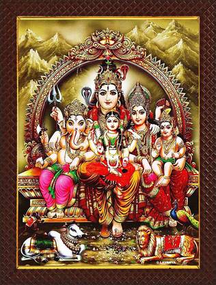 SAI BALAJI ACRALICS Shiva Family Photo Frame with Bala lalitha devi Religious Frame