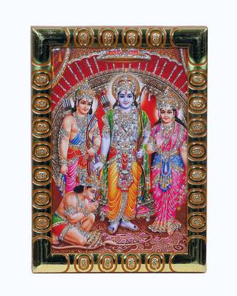 Dharmikk Ram, Lakshman, Sita & Hanuman ji Photo Frame | Pocket size photo frame Religious Frame
