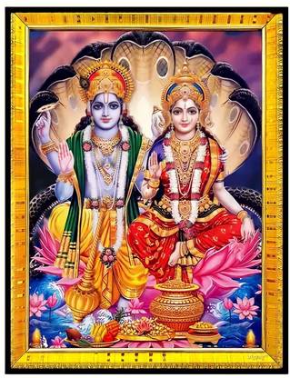 LAXMIMD Laxmi Narayan ji photo frame Religious Frame