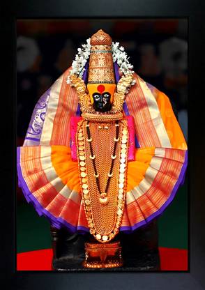 CrowdHall Shree Mahalaxmi Photo Frame | Shree Mahalaxmi Painting (10X13.5 IN) Religious Frame