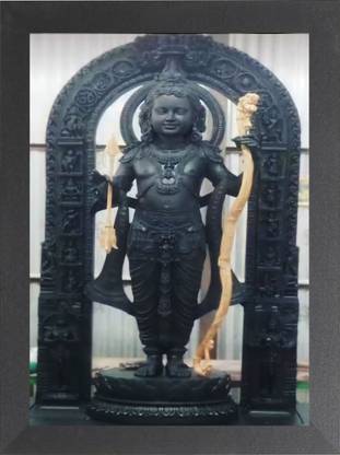 DECORPRINT DESIGN Ram mandir / ram murati A4 FRAME / Ram ji ayodhya photo frame / ram janambhoomi Religious Frame