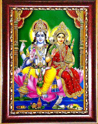 SUNINOW LORD VISHNU LAXMI JI | LAXMI JI VISHNU JI PHOTO FRAME Religious Frame