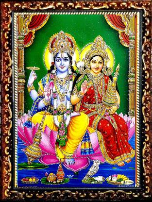SUNINOW VISHNU LAXMI JI | LORD VISHNU AND LAKSHMI JI Religious Frame