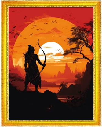 HSB INFRA Lord Ram Silhouette Religious Frame