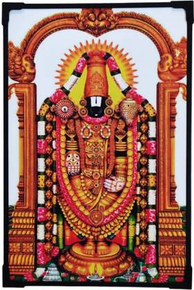 SujArta Tirupati Balaji Venkateshwara Photo Frame, 12*8 Inch (Medium Size), 8 mm Board Religious Frame