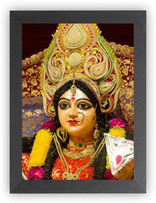 DECORPRINT DESIGN Durga Maa Nav Roop Photo Frame,Durga Maa Photo Frame ,Durga Maa Painting A4 Religious Frame