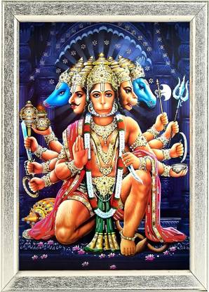 PrintShare Religious Image of Panchmukhi Hanuman Bajarangbali Religious Frame