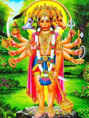 Sreejai chennai Sreejai Hanuman Laminated photo frame Religious Frame