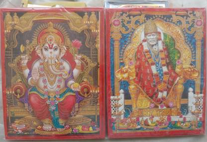 Selfmade Sai baba Ganesh ji Religious Frame
