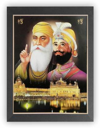 US COLLECTION Guru Nanak Dev Guru Gobind Singh Ji/Waheguru/sikh guru wall hanging photo frame Religious Frame