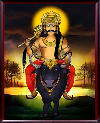 SL GIFTS YAMRAJ PHOTO FRAME A4 9*12 SIZE WOOD WALL PHOTO FRAME Religious Frame