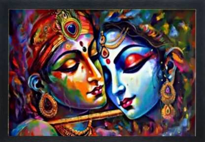 SL GIFTS RADHA KRISHNA RELIGIOUS PHOTO FRAME , SIZE : 9X14 iNCH COLOR : BLACK Religious Frame