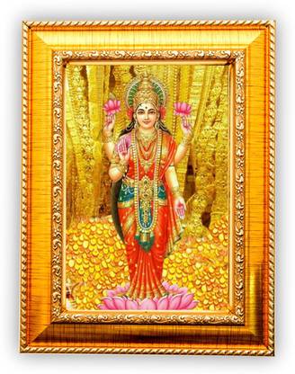 US COLLECTION lakshmi MATA Photo/Lakshmi Poojan/Laxmi Mata/Mata Religious Frame