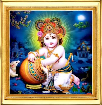 SUNINOW Big size 5D Bal gopal photo frame (45 x 45 cm ) Religious Frame