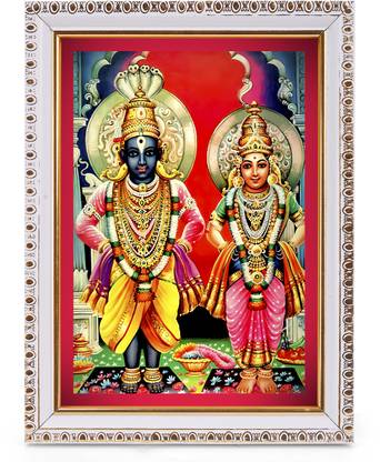 PrintShare Vitthal Rukmini Devi Vithal Vithoba Rakhumai Religious Frame