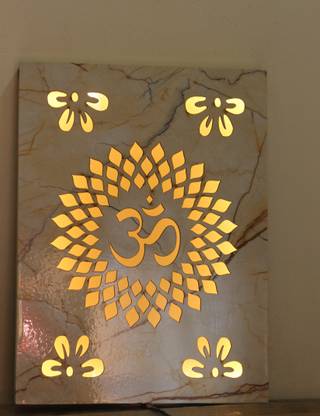 DOMiDECOR OM mdf Laser cutting frame wall hanging with LED Religious Frame