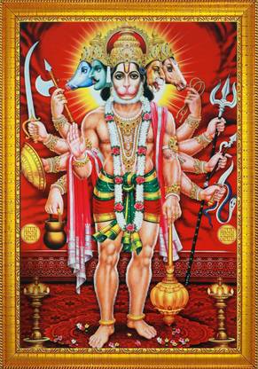 जॉग क्राफ्ट पंचमुखी हनुमान फोटो, पंचमुखी बालाजी फोटो फ्रेम रिलीजियस फ्रेम