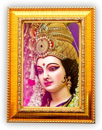 DECORPRINT DESIGN Durga Maa Nav Roop Photo Frame,Durga Maa Photo Frame ,Durga Maa Painting A4 Religious Frame