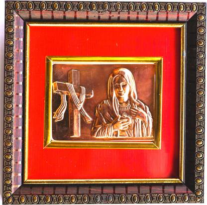 Pew Hindu Heritage Haven Copper Christ Religion Lady God Photo Cross for Pray & Gift Religious Frame
