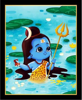 PRANVIGIFTS PHOTO FRAME WITH BAL SHIV JI IMAGE 8X10 Religious Frame