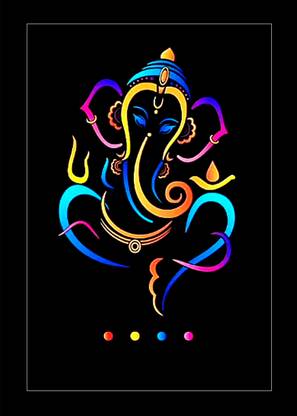 Sunframing Ganesh ji photo frame with laminated sheet . size [ 5x7 inch ] Religious Frame
