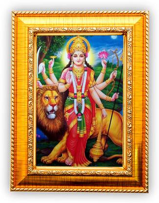 Durga Maa Nav Roop Photo Frame,Durga Maa Photo Frame ,Durga Maa Painting A4 Religious Frame