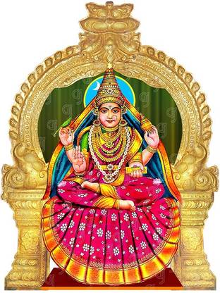 Giriram Photos Sringeri Sri Sharadamba - Small Size (6" x 4" Inches) Photo Cutout Religious Frame