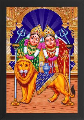 straigthlineart Chamunda Maa photo frame Religious Frame