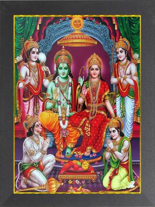 Nuoshopping Sita-RAM/JAI SIYA RAM/SITA RAM/Jai Shree Ram/laxman/hanuman/ram darbar Religious Frame