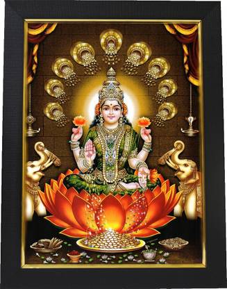 DropTopDecor Dhana Lakshmi God Photo Frame Religious Frame