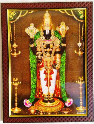 TTD STORE TIRUPATI BALAJI GREEN Religious Frame