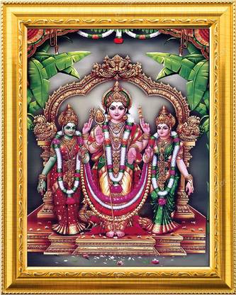 NDFRAME Lord Subramanya Swamy Murugan Valli Devasena Kartikeya Religious Frame