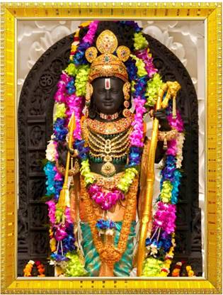 Nokkes Ram Lalla Bhagwan Shree Ram Mandir Murti Ayodha 5X7 Inch Photo Frame_AQW3 Religious Frame