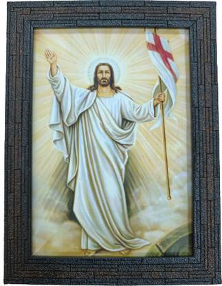 CSW Jesus Holding A Banner Digital Art 7 * 5 inch photo frame Religious Frame