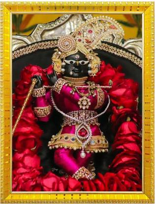 Nokkes Radha Raman Vrindavan Thakur Ji Religious Photo frame 5X7 Inch Photo Frame _W56 Religious Frame