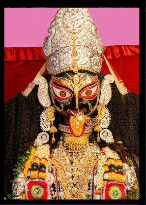 Deshkart BORO MA KALI MATA Laminated Photo 5x7 in on Wooden Base With Back Support Mount Religious Frame