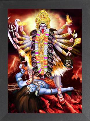 DECORPRINT DESIGN Durga Maa Nav Roop Photo Frame,Durga Maa Photo Frame ,Durga Maa Painting A4 Religious Frame