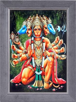PrintShare Religious Image of Panchmukhi Hanuman Bajarangbali Religious Frame