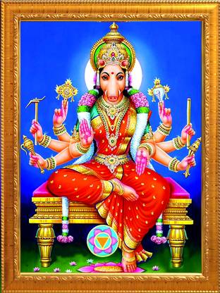 Craft Quest Varahi Amman Devi ji photo frame, Synthetic wood, Religious Frame