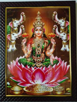 Raghawan Gaja Lakshmi | Mahalaxmi | Aishwarya Lakshmi (10x13 Inch) Religious Frame